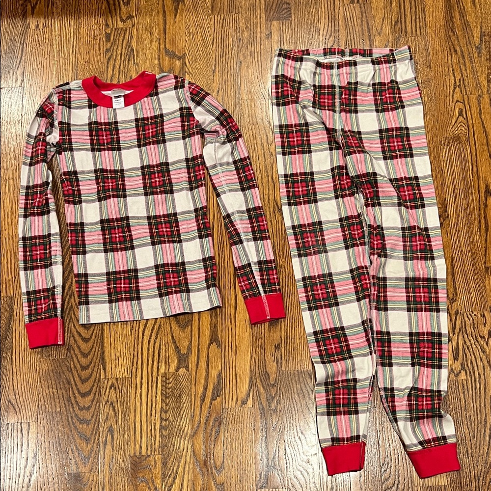 Hanna Andersson Red and White Plaid Kids Pajama Set